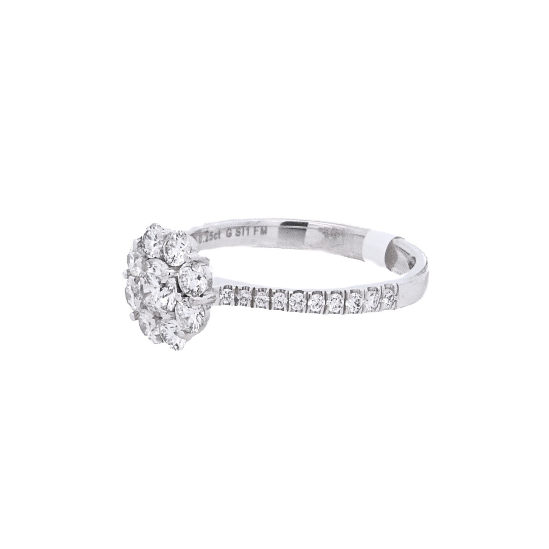 18K White Gold 0.25ct Forevermark Diamond Halo Engagement Ring