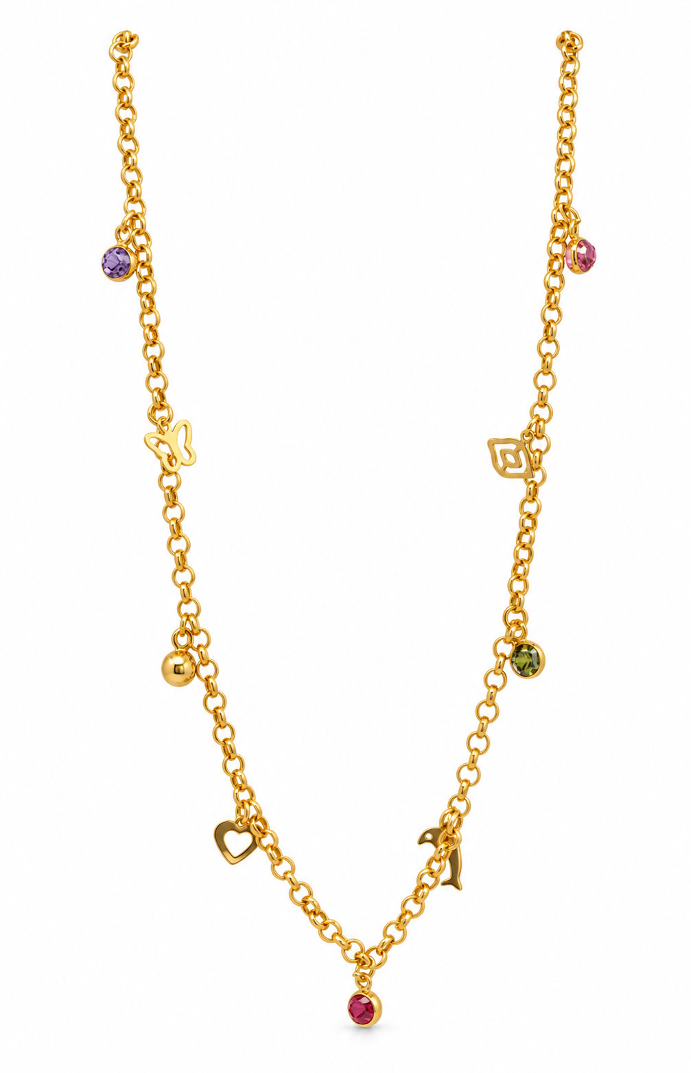 22K Yellow Gold Charm Bracelet with Spring Clasp