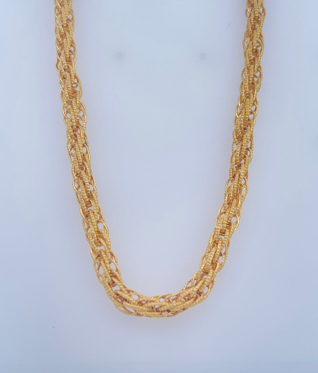 22K Yellow Gold Indian Multi-Link Chain Necklace 24