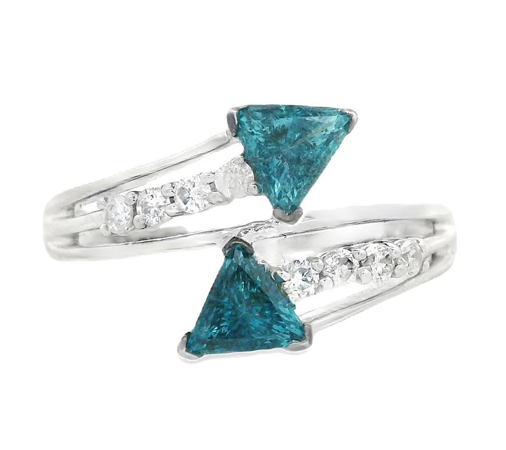 14K White Gold 0.51ct. Blue Diamond Fashion Ring
