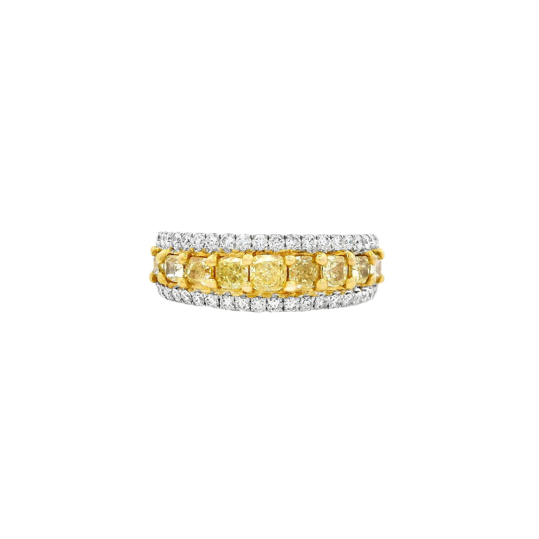 18K White Gold 1.73ct Yellow Diamond Anniversary Women's Wedding Band