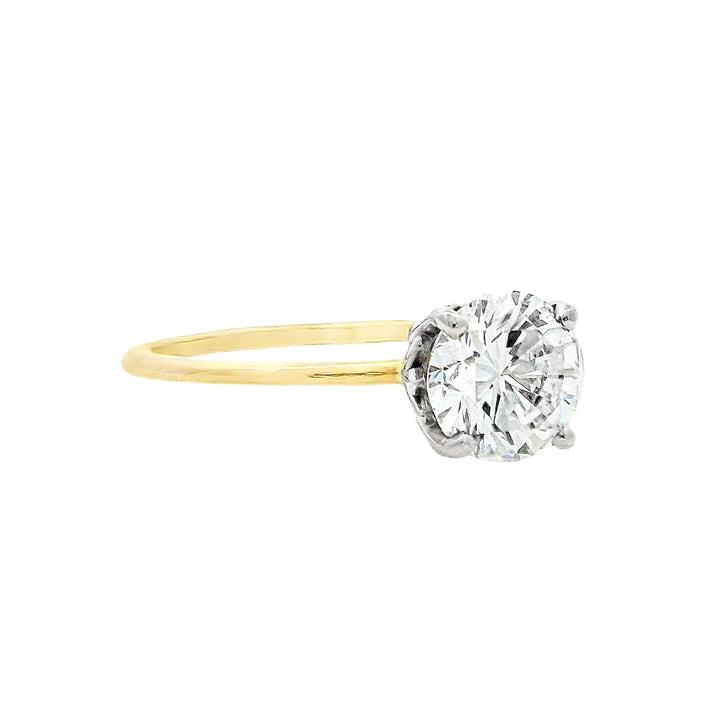 14K Yellow Gold Round Diamond 1.00Ct Solitaire Engagement Ring
