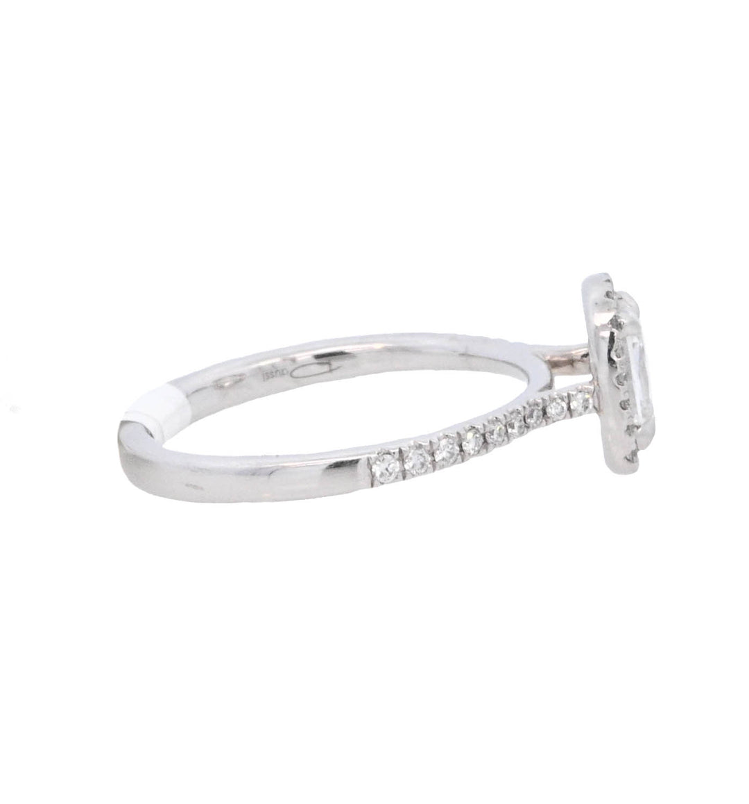 Platinum Cushion Diamond Halo Engagement Ring
