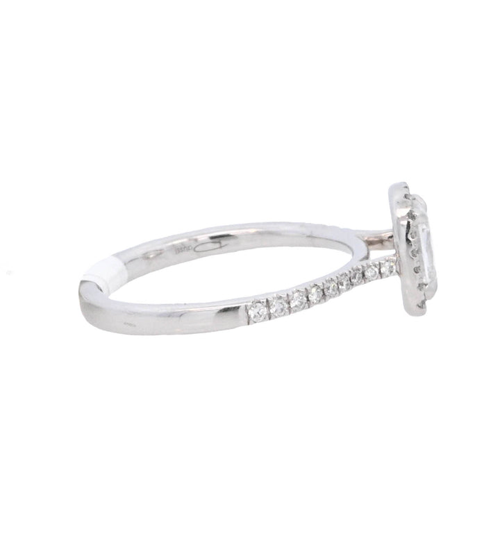 Platinum Cushion Diamond Halo Engagement Ring