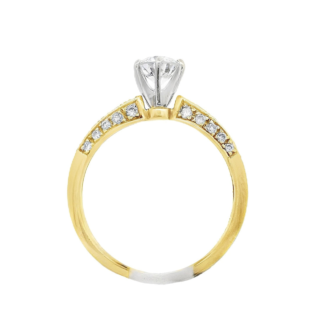 18K Yellow Gold Round Diamond 0.53Ct Solitaire Engagement Ring