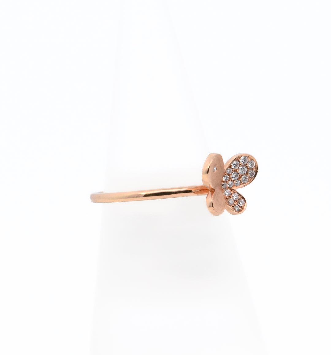 18K Rose Gold 0.09ct Diamond Butterfly Fashion Ring