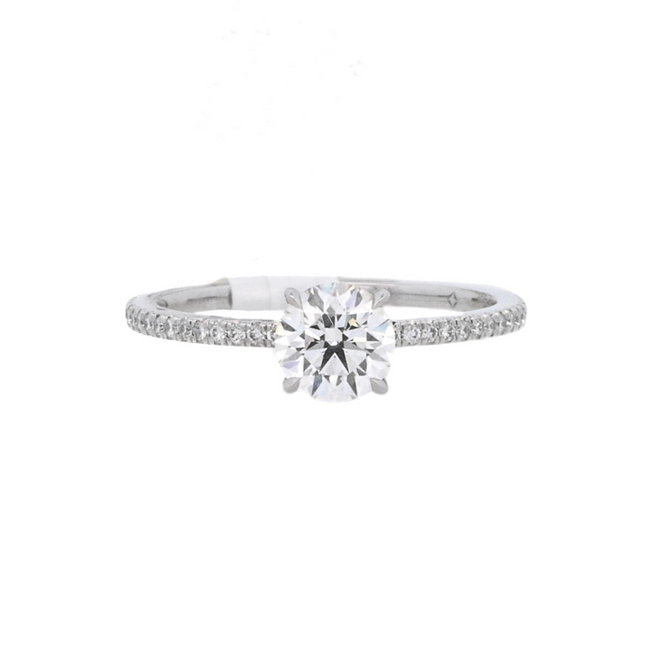 Platinum Round Diamond 0.71Ct Solitaire Engagement Ring