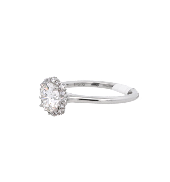 Platinum Round Diamond 1.25ctw Halo Engagement Ring