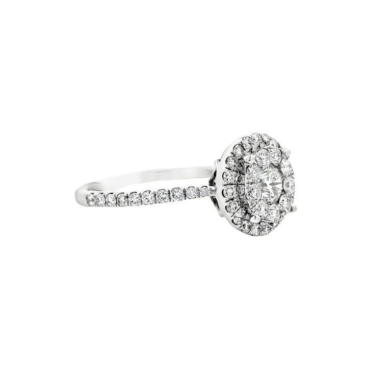 14K White Gold 0.25CT Diamond Halo Engagement Ring