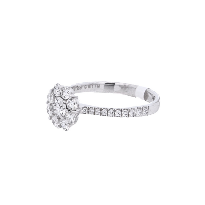 18K White Round Diamond 0.25Ct Halo Engagement Ring