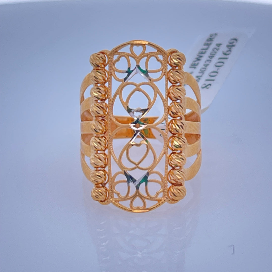 22K Yellow Gold Classic Minimalist Ring, Size 7.75