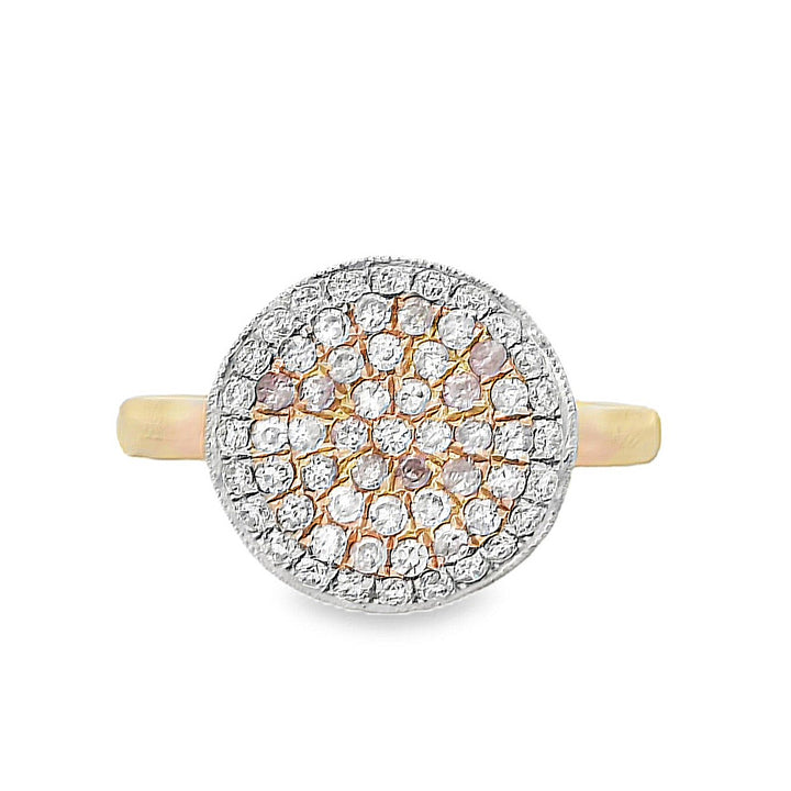 18K Rose Gold Pink Diamond Pave Luxury Ring
