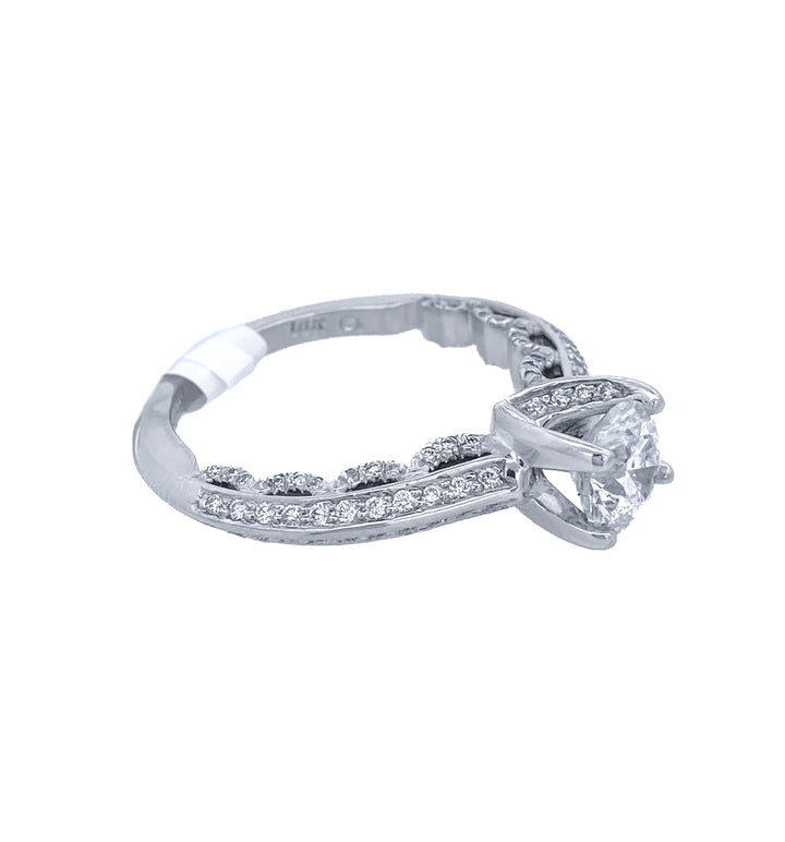 18K White Gold 1.40CT Vintage Diamond Engagement Ring