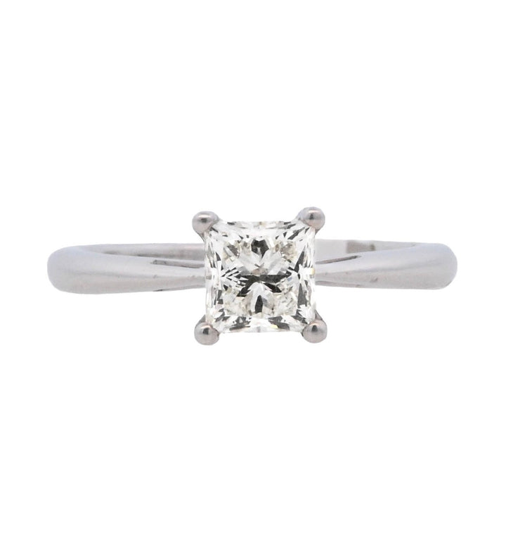 Platinum Princess Cut Diamond 1.02Ct Solitaire Engagement Ring