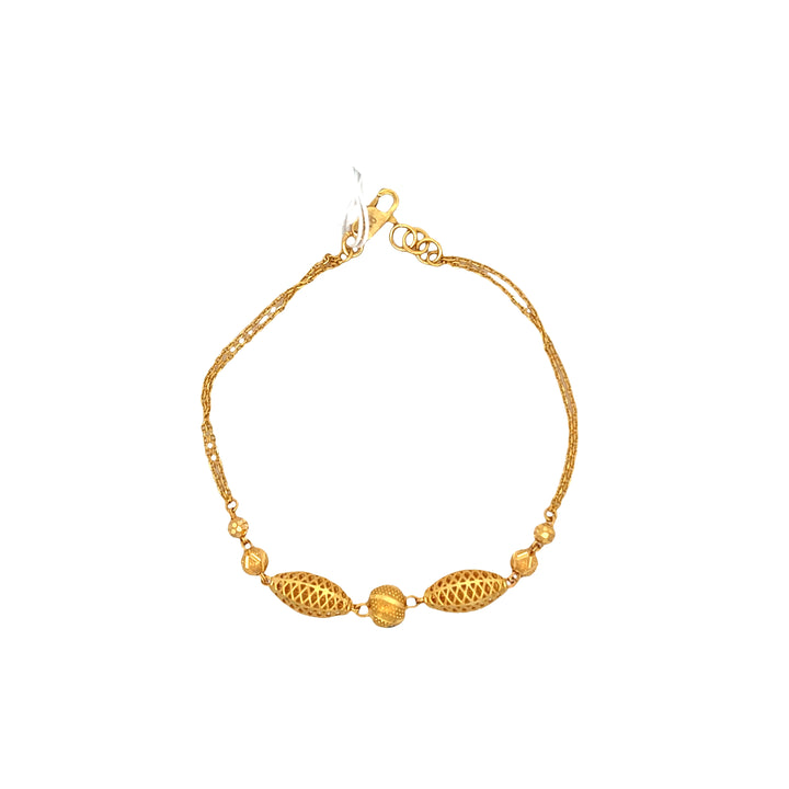 22K Yellow Gold Delicate Minimalist Chain Bracelet