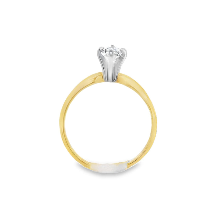 14K Yellow Marquise Diamond 0.60Ct Solitaire Engagement Ring