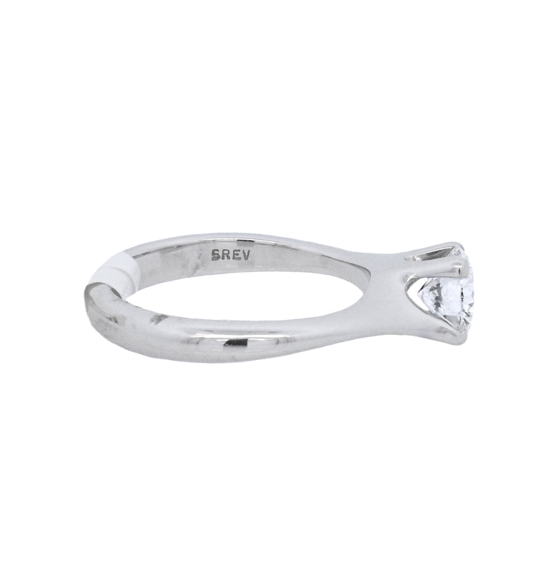 18K White Gold 0.71ct Round Diamond Solitaire Engagement Ring