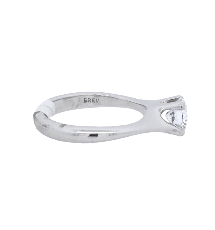 18K White Gold 0.71ct Round Diamond Solitaire Engagement Ring