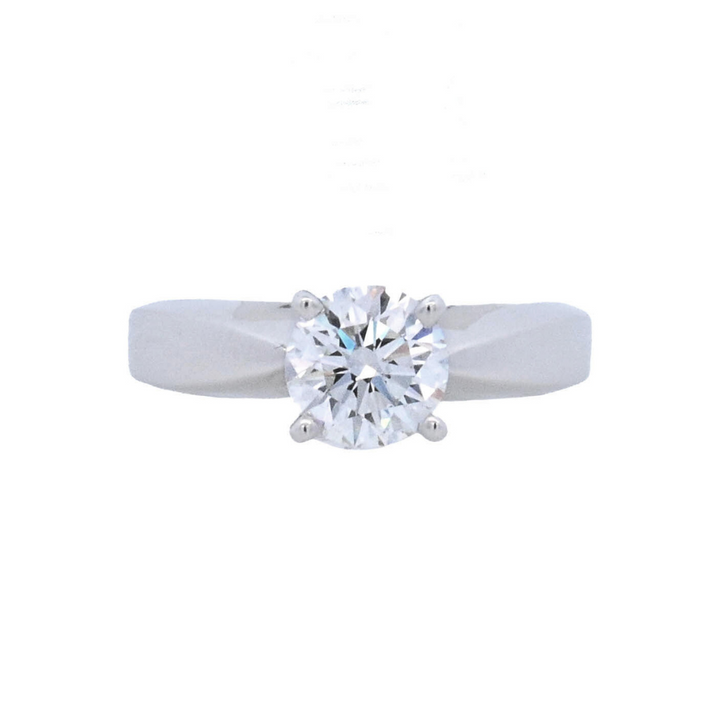 14K White Gold 1.00Ct Round Diamond Solitaire Ring