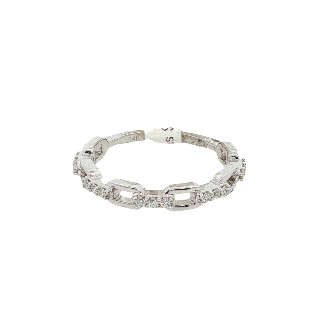 14K White Gold Diamond Stackable Wedding Band