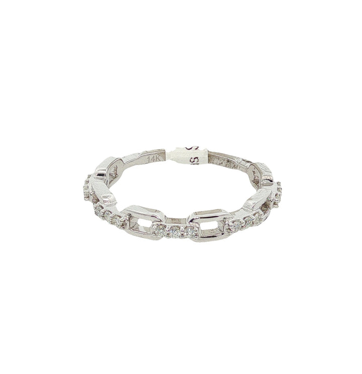 14K White Gold Diamond Stackable Wedding Band