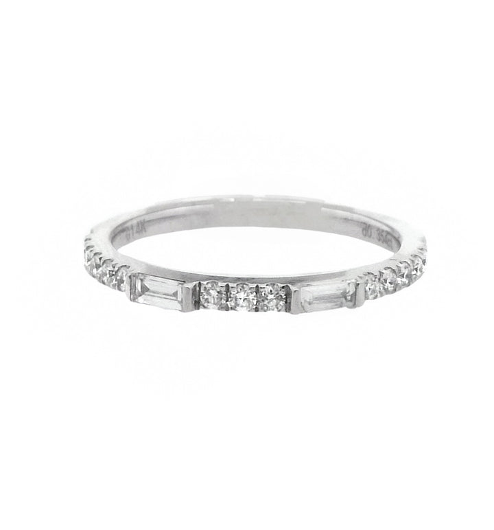14K White Gold 0.35ct Diamond Women's Wedding Band
