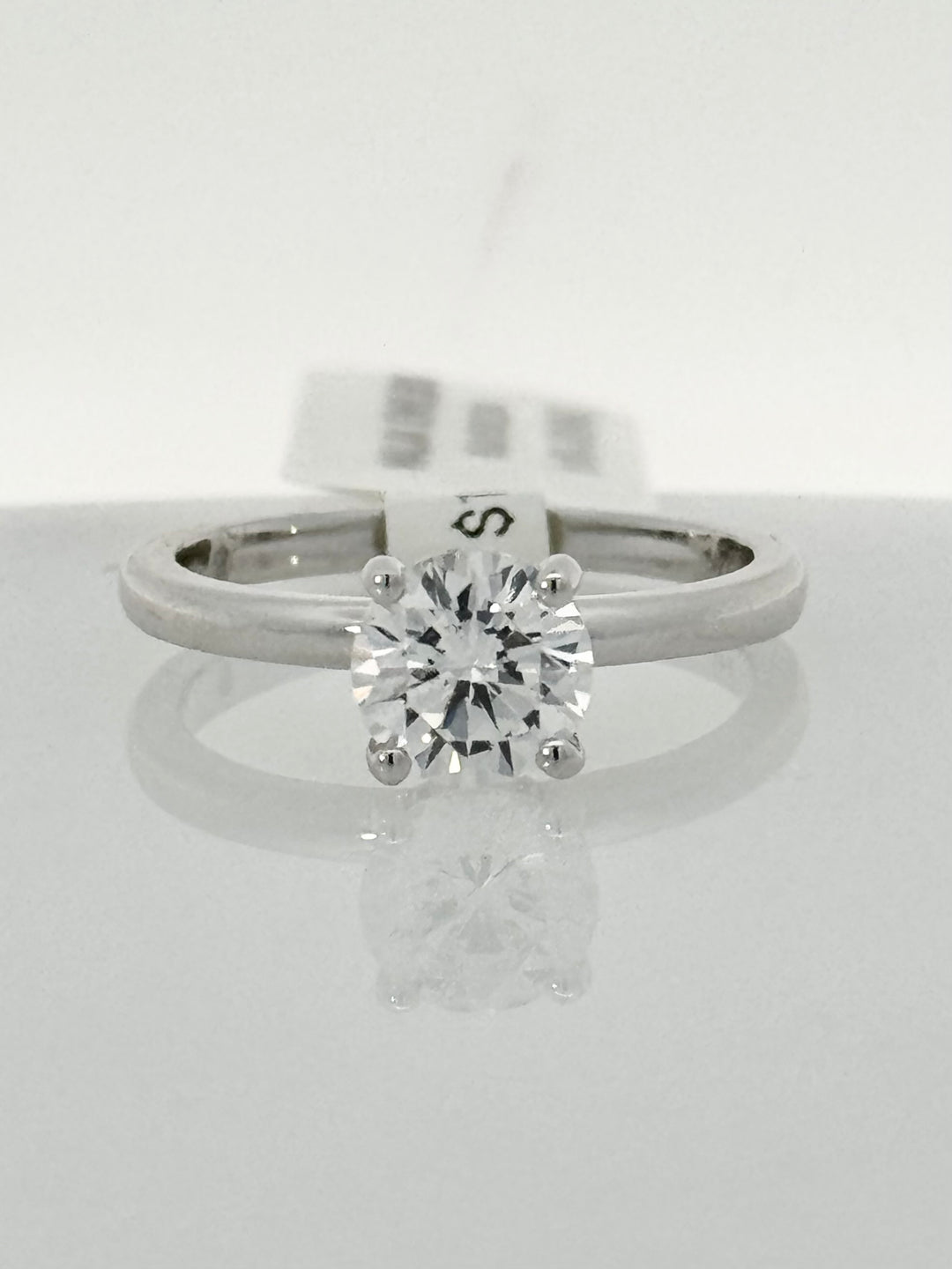 14K White Round Diamond Solitaire Engagement Ring