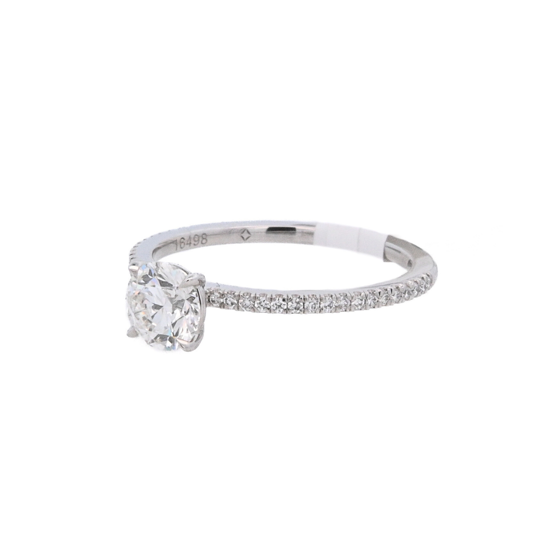 Platinum Round Diamond 0.71Ct Solitaire Engagement Ring