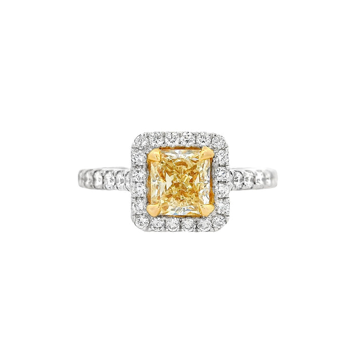 18K White Gold 1.00ct. Yellow Diamond Fashion Ring