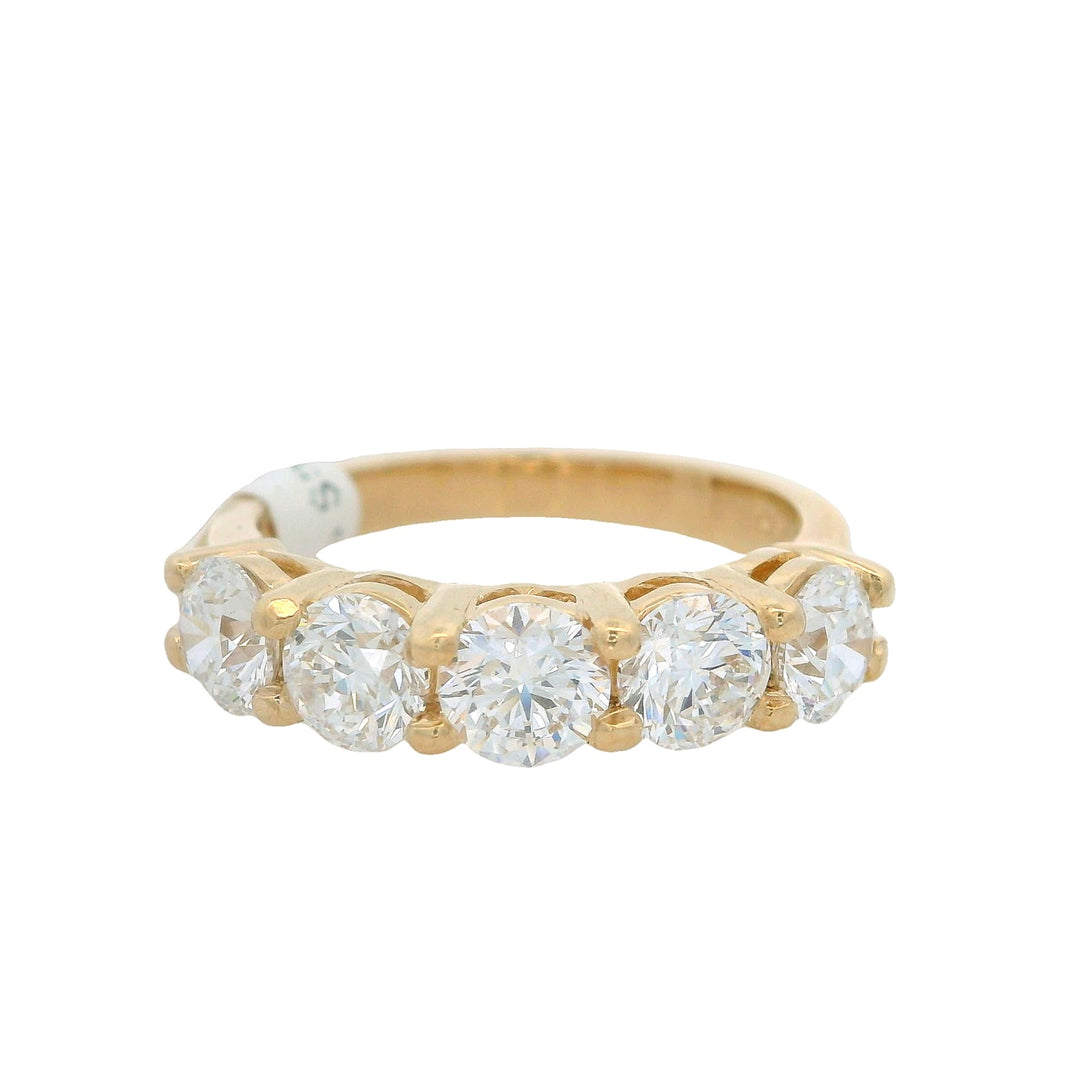 14K Yellow Gold Round Diamond Wedding Band