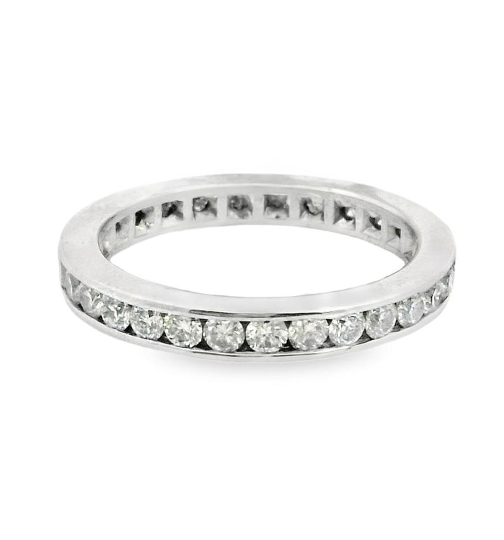 14K White Gold 0.75ct Diamond Channel Wedding Band