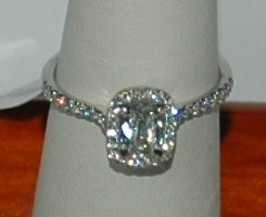 Platinum Cushion Diamond Halo Engagement Ring