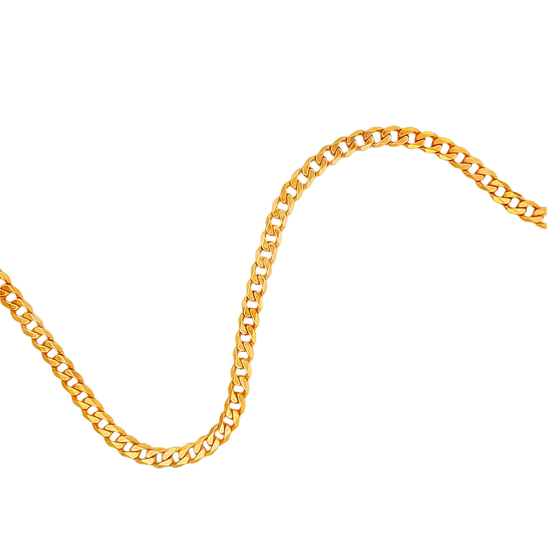 22K Yellow Gold Heavy Cuban Link Chain Necklace