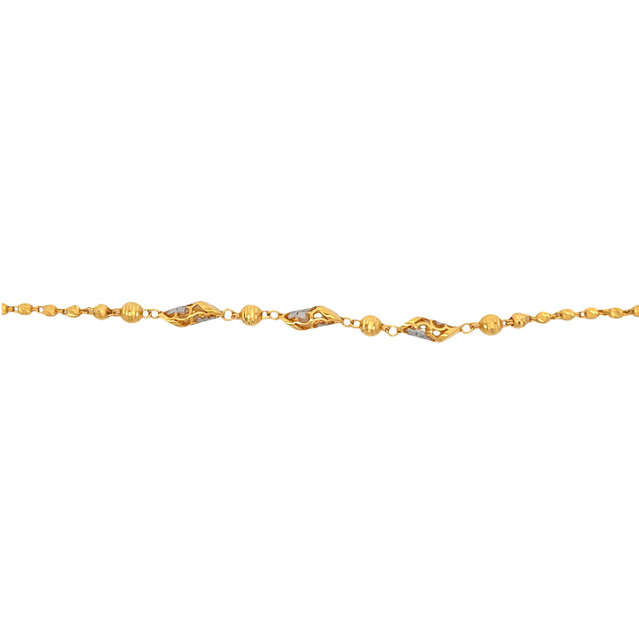 22K Yellow Gold Authentic Indian Link Bracelet, 8