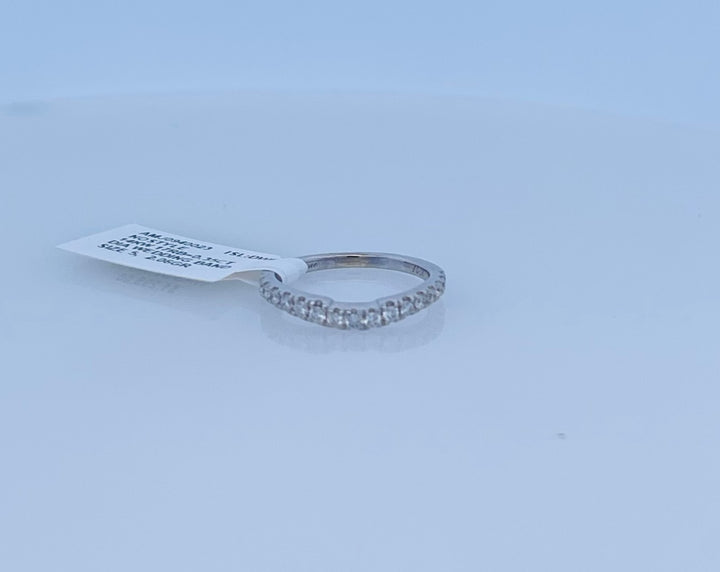14K White Gold 0.35ct Diamond Curved Wedding Band