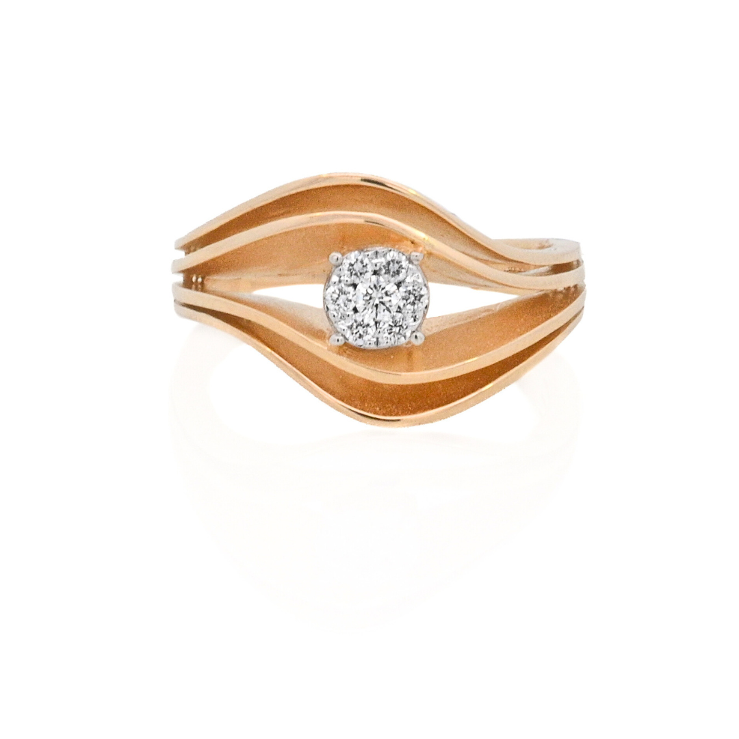 14K Yellow Gold 0.12ct Diamond Fashion Ring
