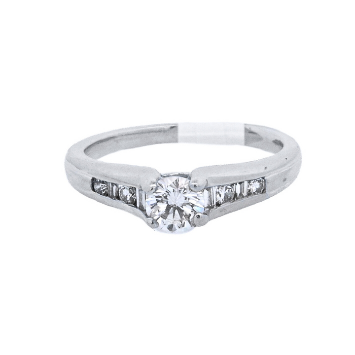 Platinum 0.50ct Round Diamond Contemporary Engagement Ring
