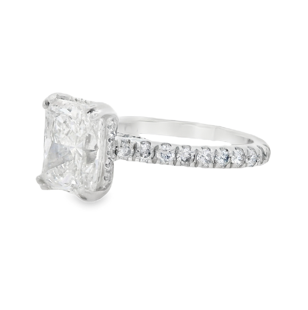 14K White Gold Radiant Diamond Engagement Ring