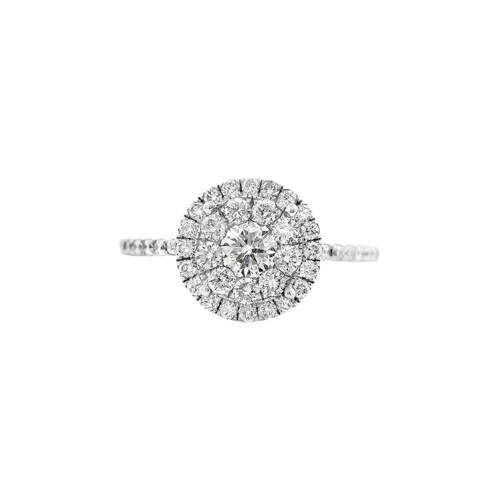 14K White Gold 0.25CT Diamond Halo Engagement Ring