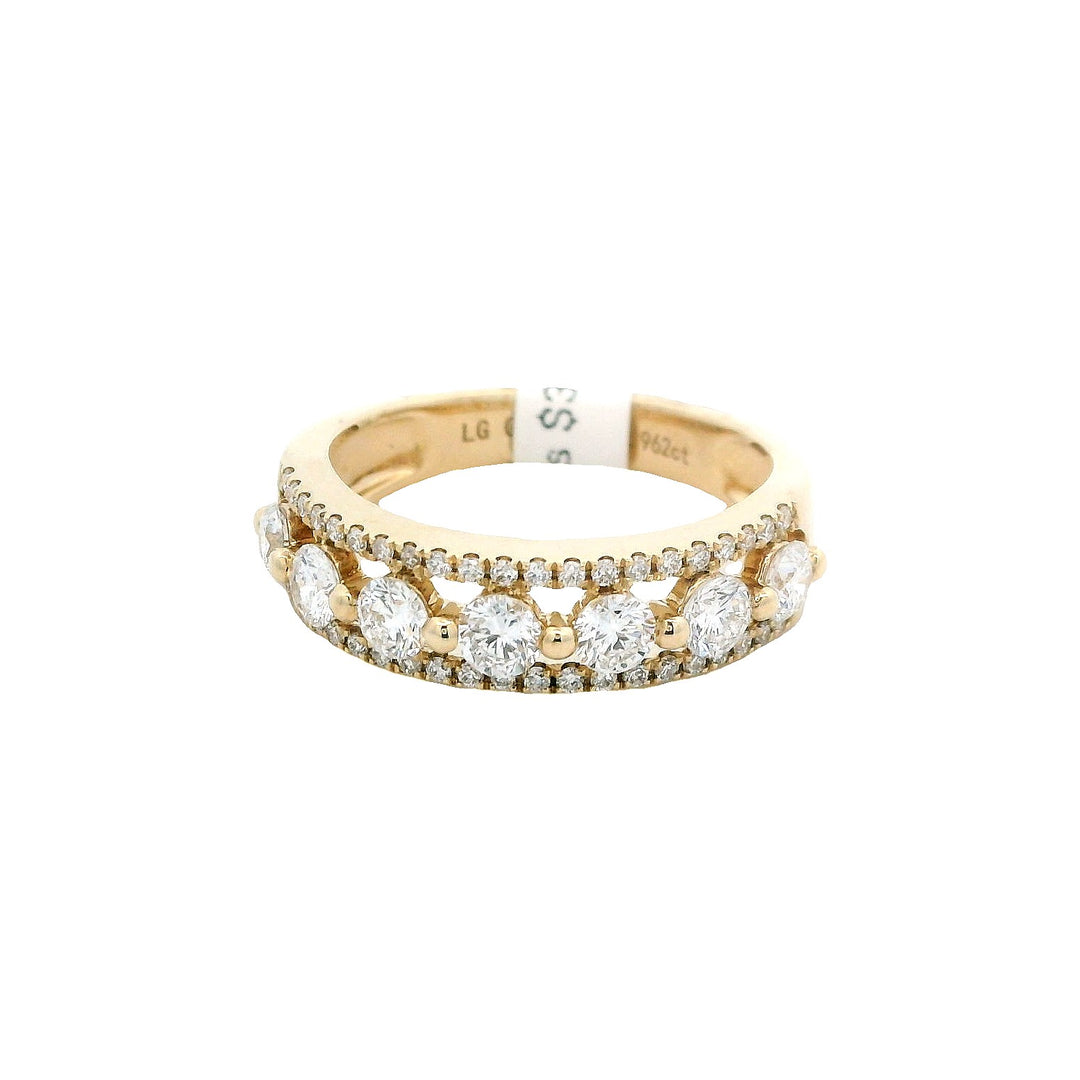 14K Yellow Gold Round Diamond Wedding Band