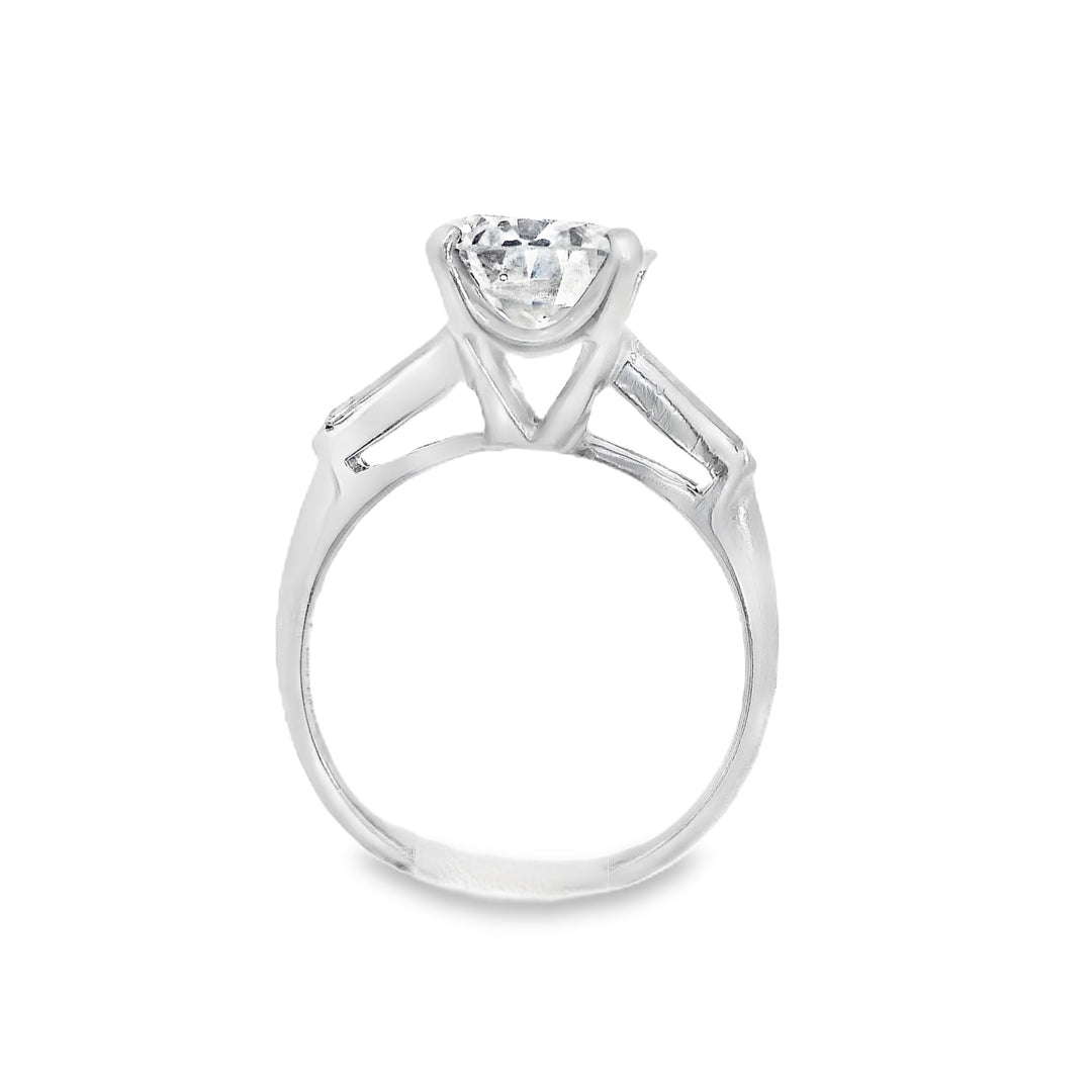 Platinum Round Diamond 2.48Ct Solitaire Engagement Ring