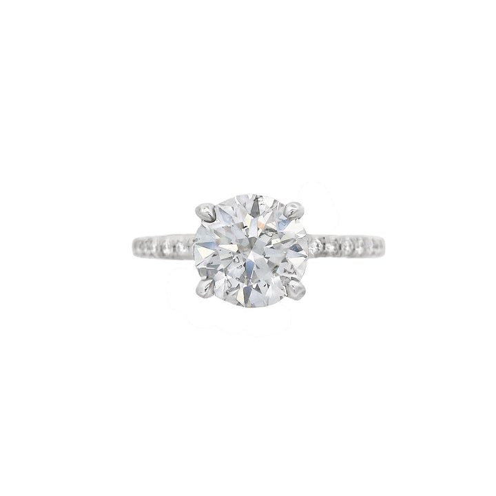 14K White Round Diamond 1.27Ct Solitaire Engagement Ring