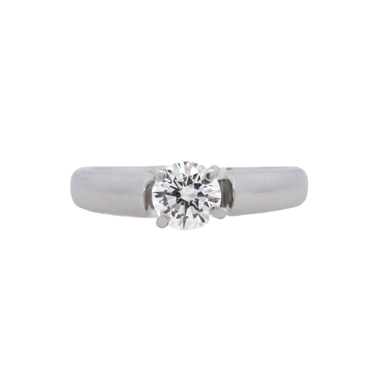 14K White Round Diamond 0.64Ct Solitaire Engagement Ring