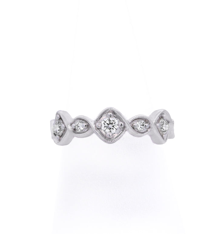 18K White Gold 0.27ct Multi-Diamond Contemporary Ring