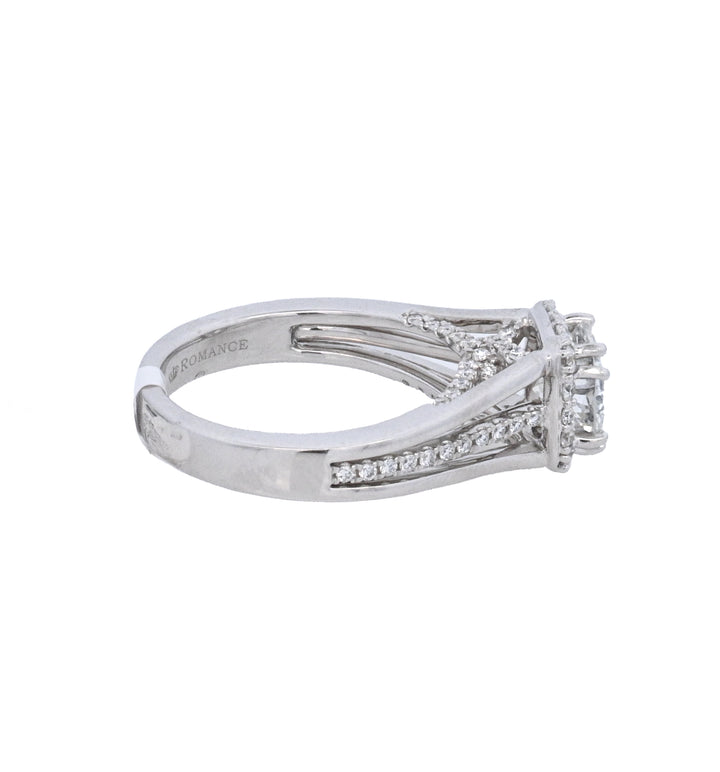 18K White Gold Vintage 1.04Ct Round Diamond Ring