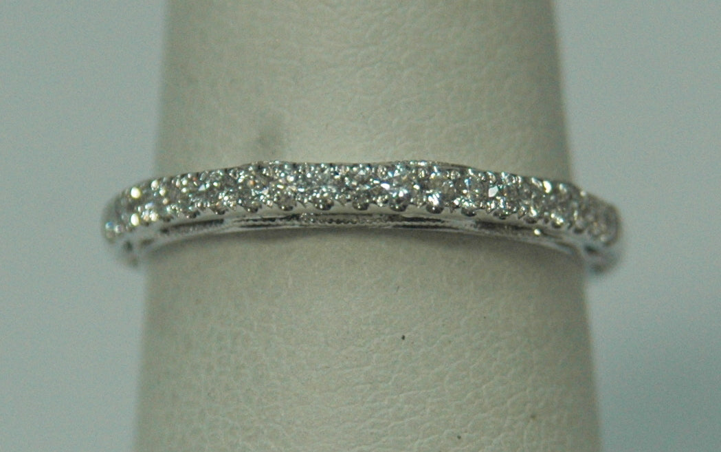 14K White Gold 0.22ctw Diamond Micro Pave Women's Band
