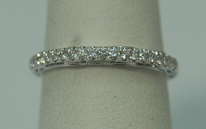 14K White Gold 0.22ctw Diamond Micro Pave Women's Band