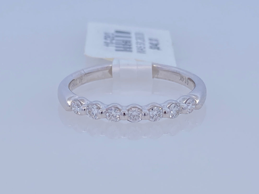 14K White Gold 0.23ct Diamond Bubble Wedding Band