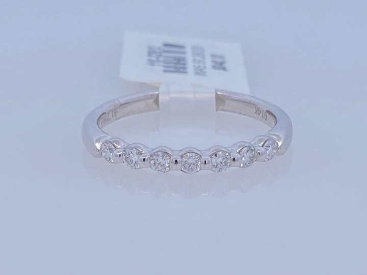14K White Gold 0.23ct Diamond Bubble Wedding Band