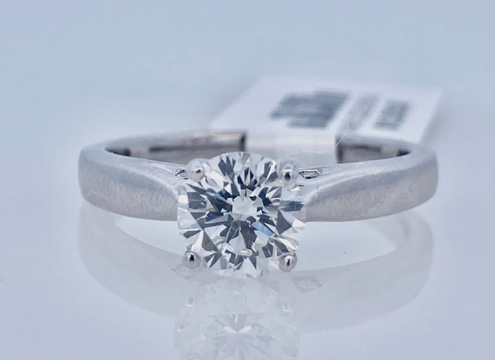 18K White Gold 1.02Ct Round Diamond Solitaire Ring